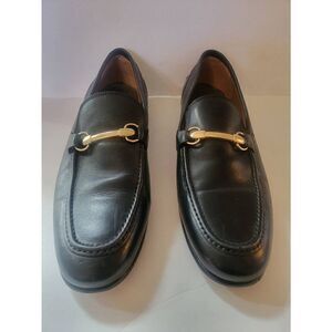 Saks Fifth Avenue Firenze Men's Black Leather Loafer Shoes Size 10.5